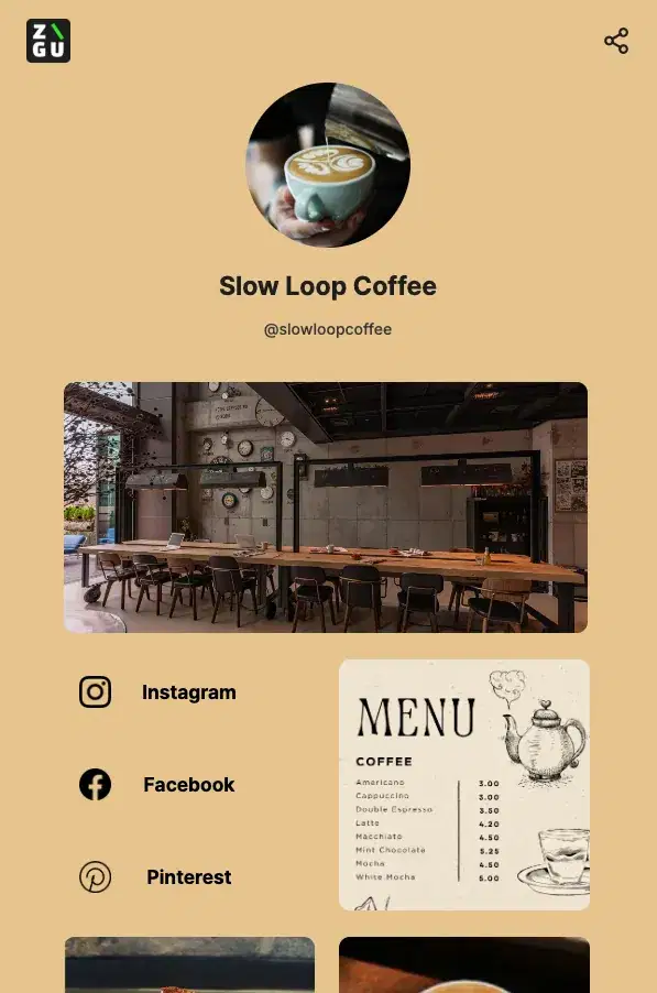 Slow Loop Coffee's ZIGU profile