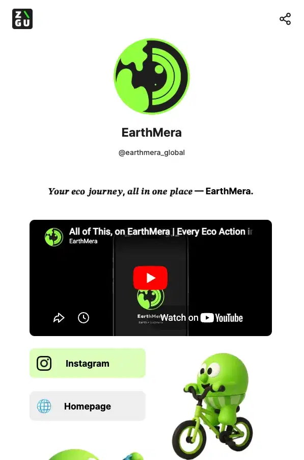 EarthMera's ZIGU profile