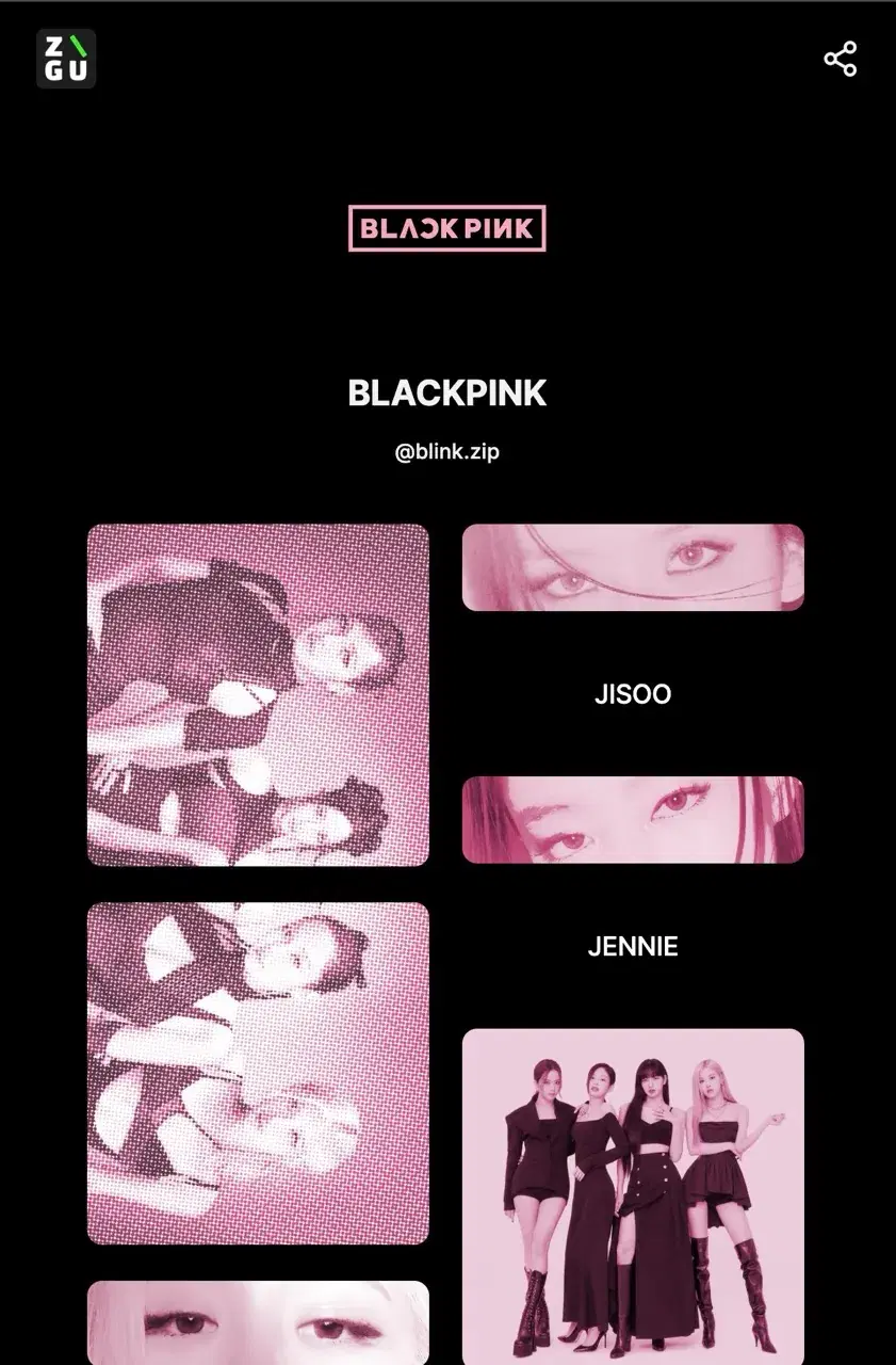 BLACKPINK's ZIGU profile